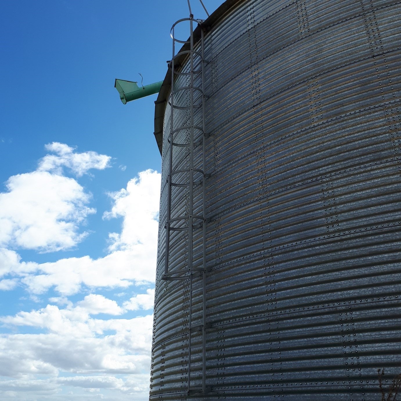 Dos silos y tinglado sobre acceso a la Laguna de Lobos EL CAMPO DE 15 HAS VA GRATIS