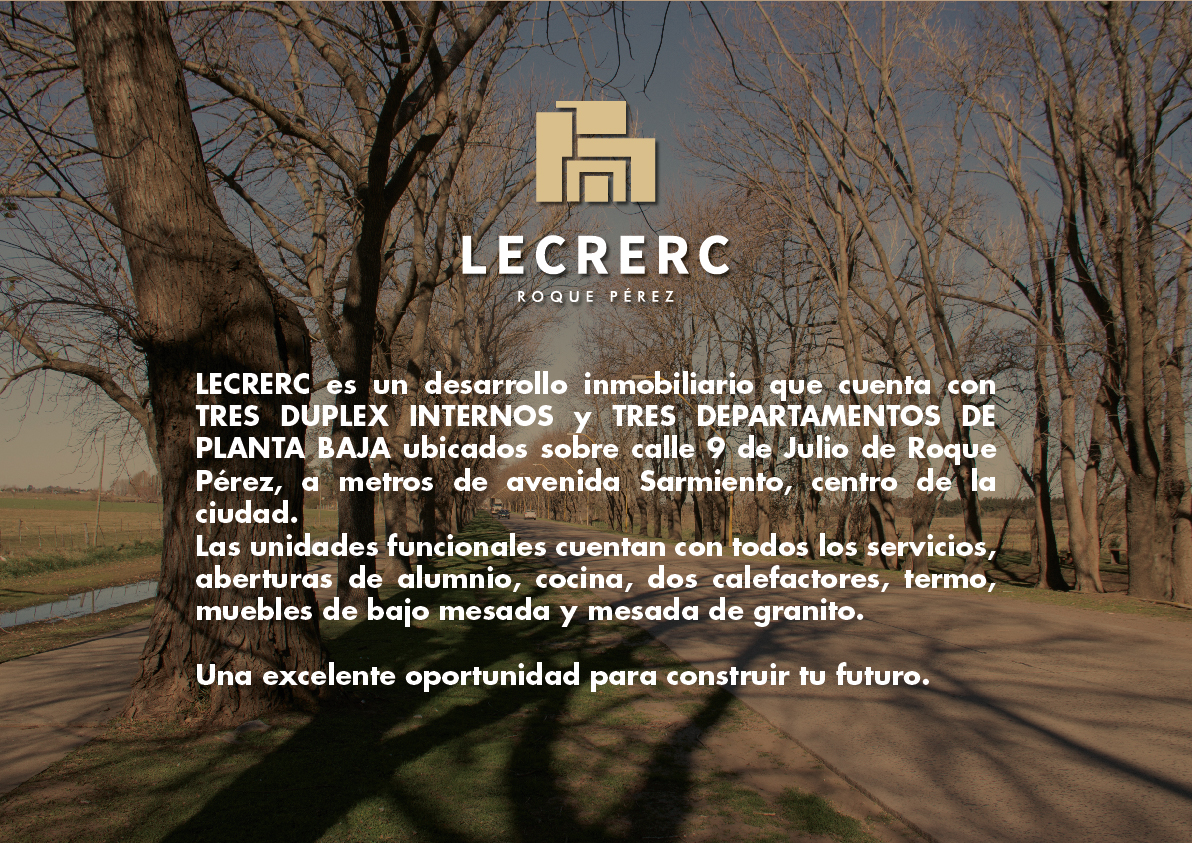 Hace tu mejor elección, invertí en ladrillo, elegí LECRERC