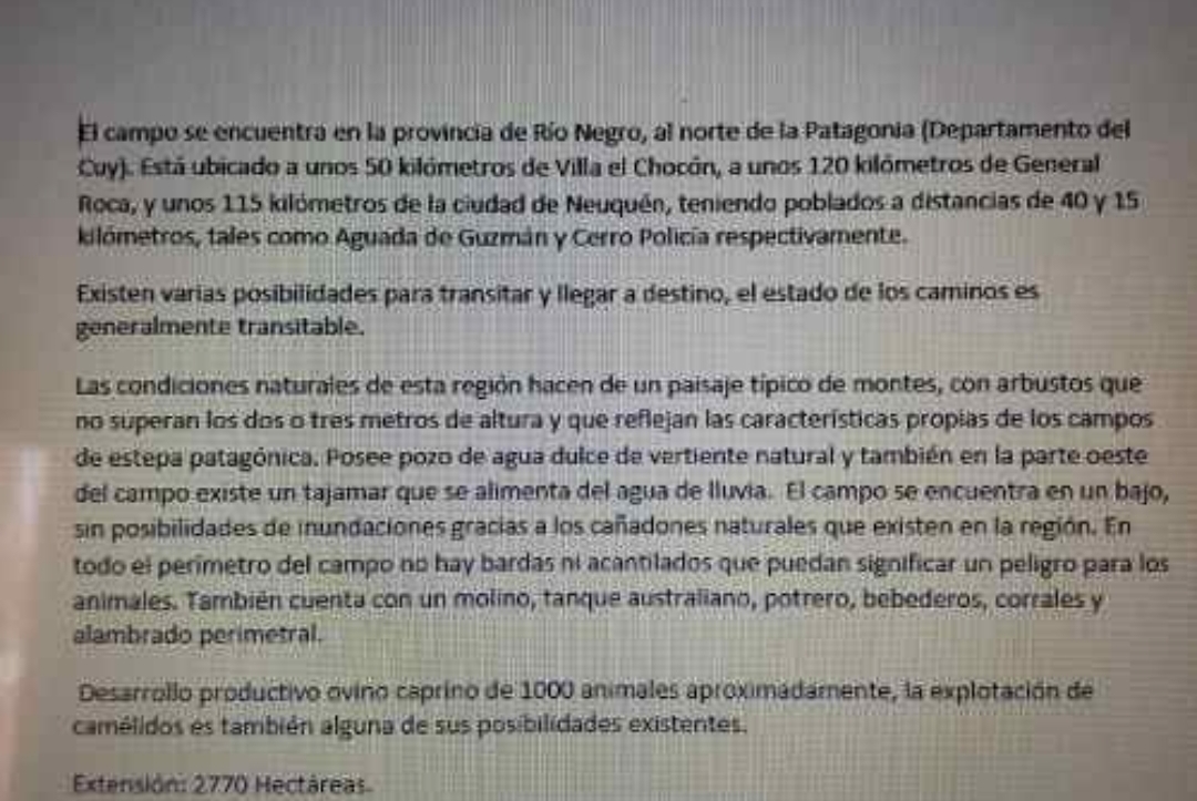 Campo en cerro policia